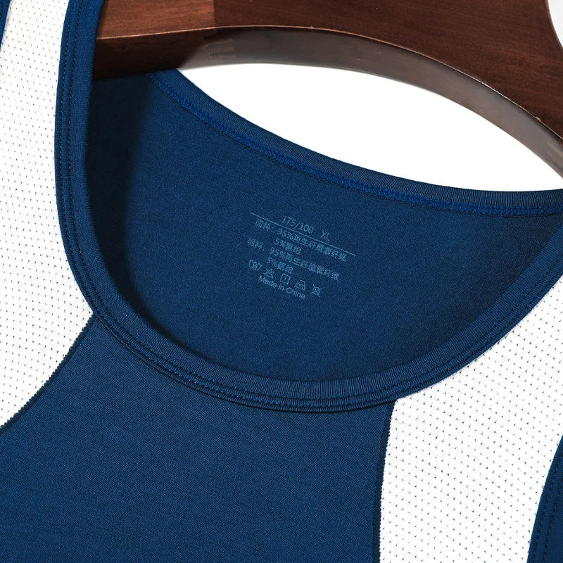 2PCSA comfortable and breathable vest man, a halter top, hurdling, short-sleeved young man, sports running, sleeveless T-shirt,