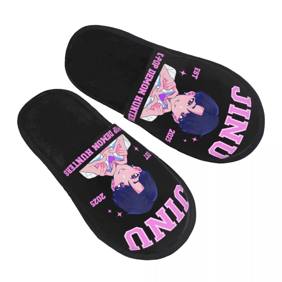 Kpop Demon Hunters Huntrix Soft Scuff Memory Foam Slippers Women Spa House Shoes