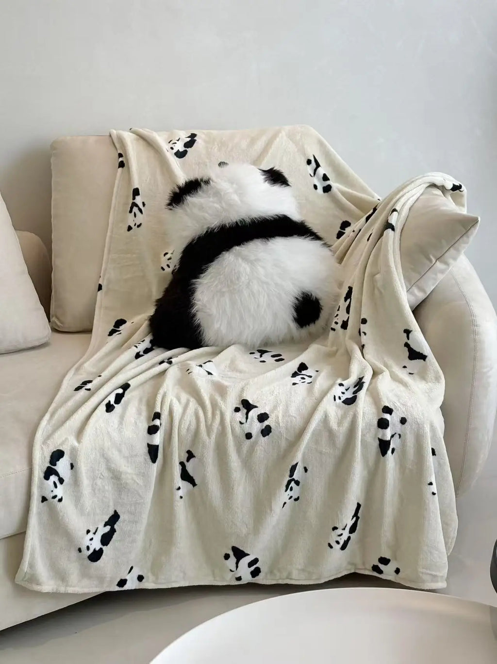 Cute Kawaii 2 In 1 panda pillow blanket comfortable and large size blanket suitable for home sofa car office room decor