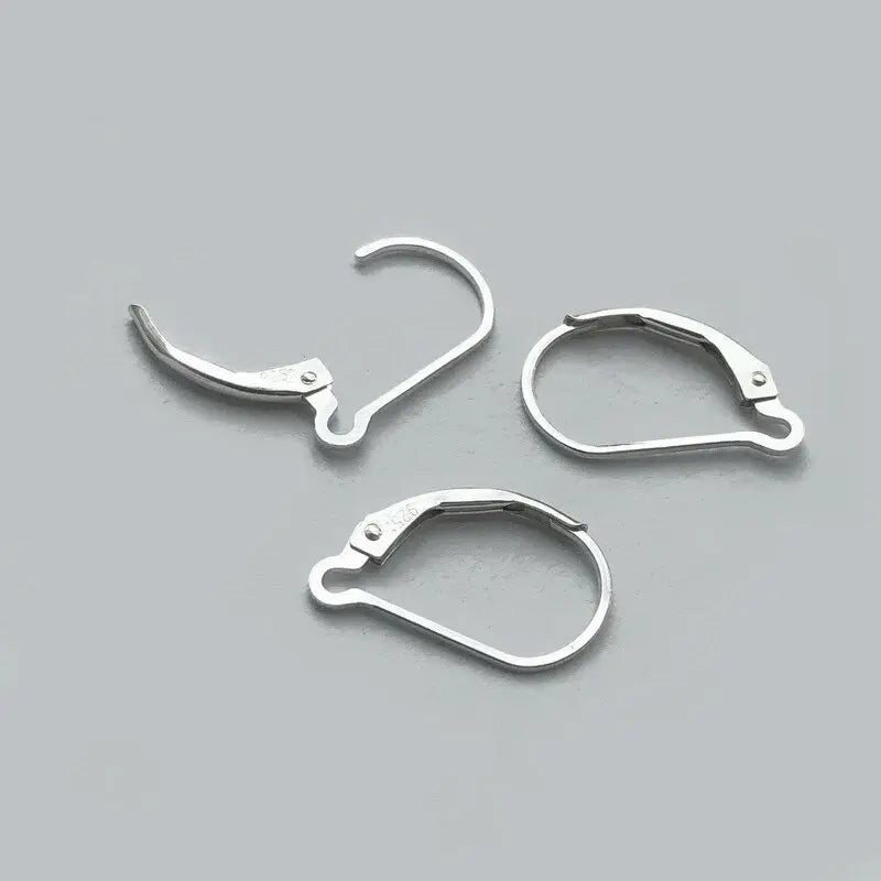925 Sterling Silver Fleur De Lis Leverback w / Ring Plain Leverback Silver Ear Wire for Jewelry Accessories Clasp for Earri