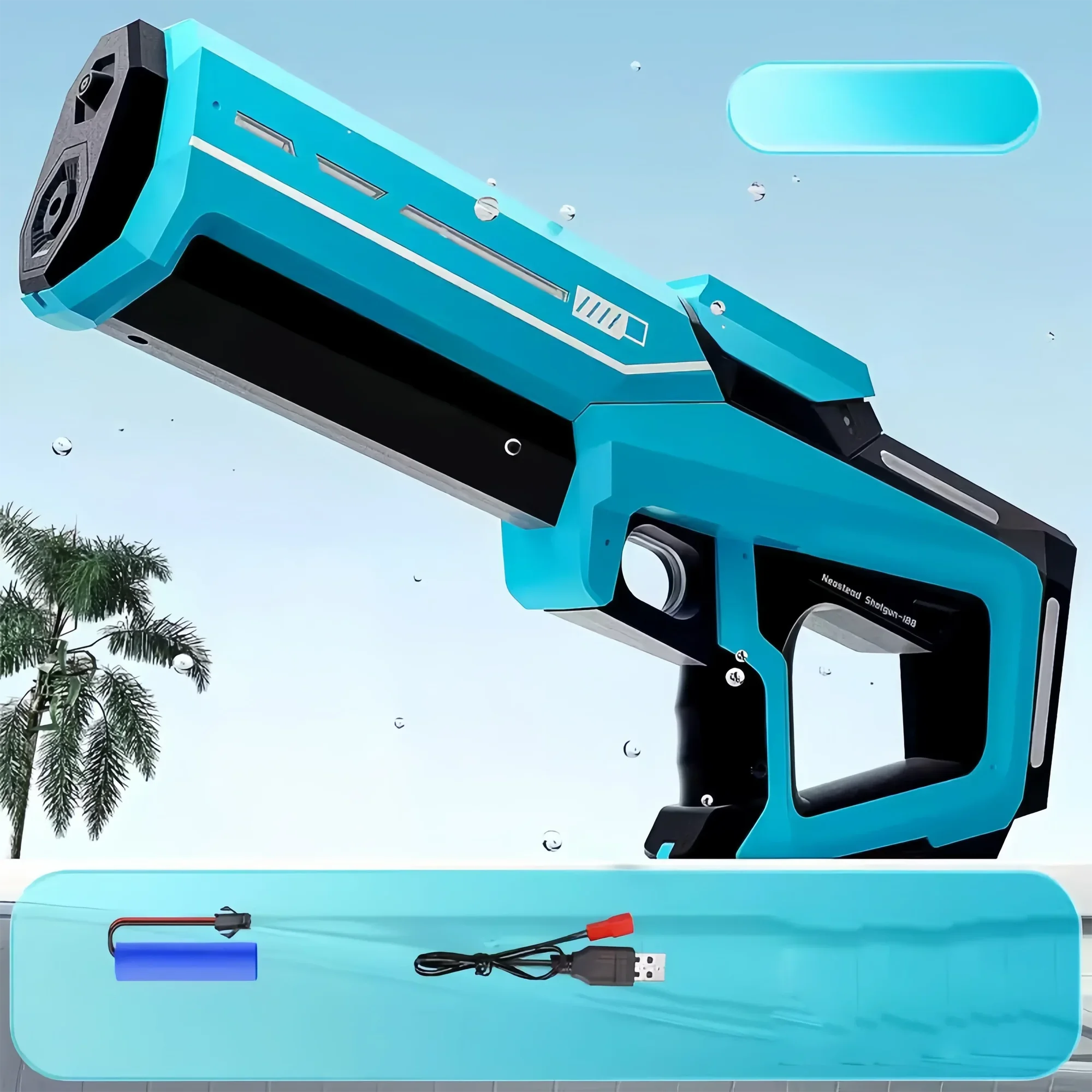 Electric Automatic Water Storage Gun Toys Portable Children Summer Beach Outdoor Fight Fantasy Spray Gun Toys Boy Kid Adult Game