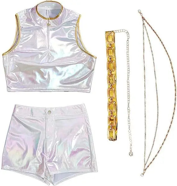 Anime Kpop Demon Hunters Zoey Rumi Mira Cosplay Costume White Golden Uniform for  Girls Halloween Cosutme for Children