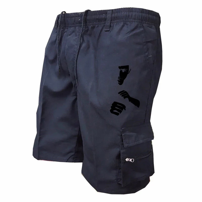 Fashion Print Workwear Shorts Men's Stylish Printed Cargo Shorts Comfortable Casual Utility Pants