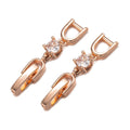 5pcs White Gold Plated Crystal Rhinestone Foldover Extension Clasp Set for DIY Bracelet Necklace and Jewelry Making