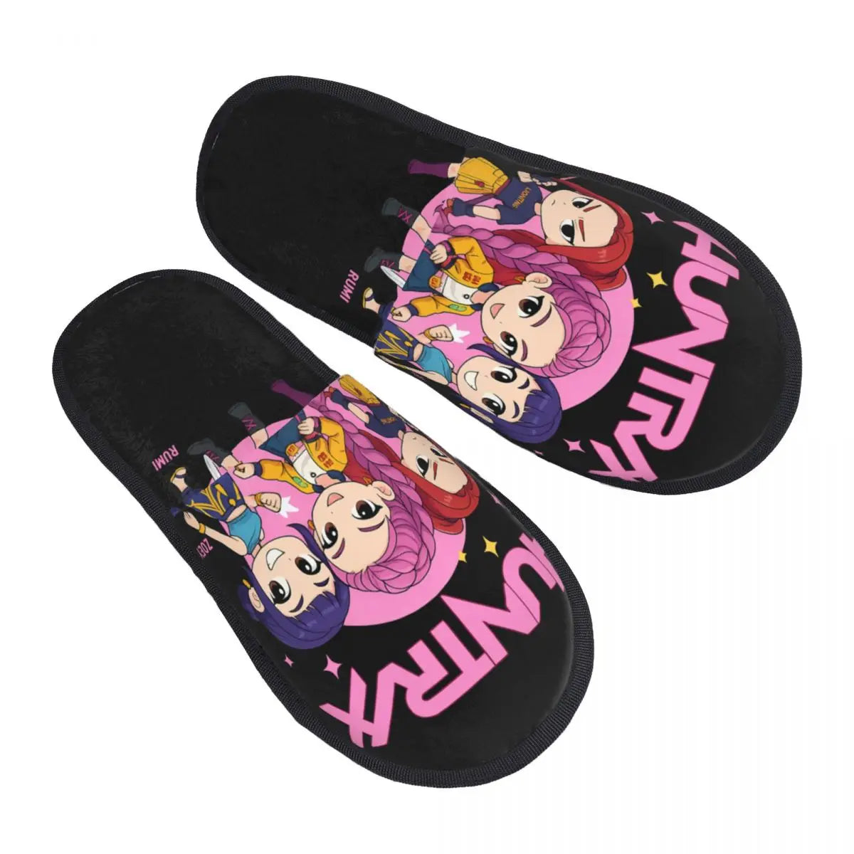 Kpop Demon Hunters Huntrix Soft Scuff Memory Foam Slippers Women Spa House Shoes