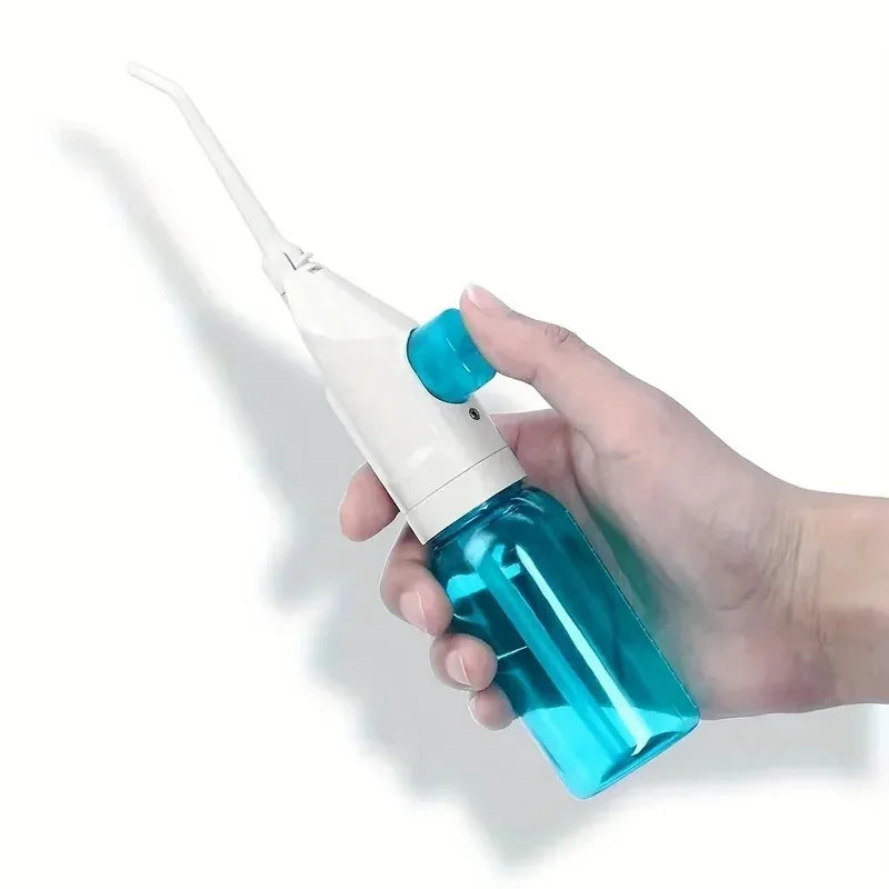 1PC Portable High-Pressure Oral Irrigator Manual Water Flosser Toothpick Style Deep Cleaning Gums & Teeth Care
