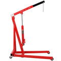 1500 lbs Folding Engine Hoist Cherry Picker Crane Lift, Heavy Duty Steel with 4 Caster Wheels, Red Color, Shop Equipment