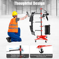Panel Tree Paint Stand with 6 Adjustable Hooks & 4 Locking Wheels Dual Panel Capacity Heavy Duty Iron for Auto Body Shops