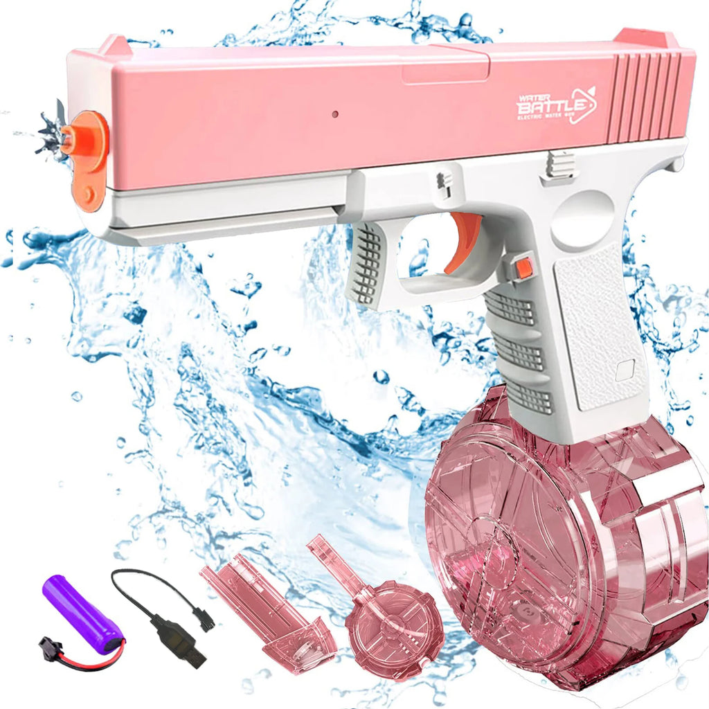 New Water Gun Electric Pistol Shooting Toy Full Automatic Outdoor Beach Gun Summer Water Beach Toy Play The Drum Magazine