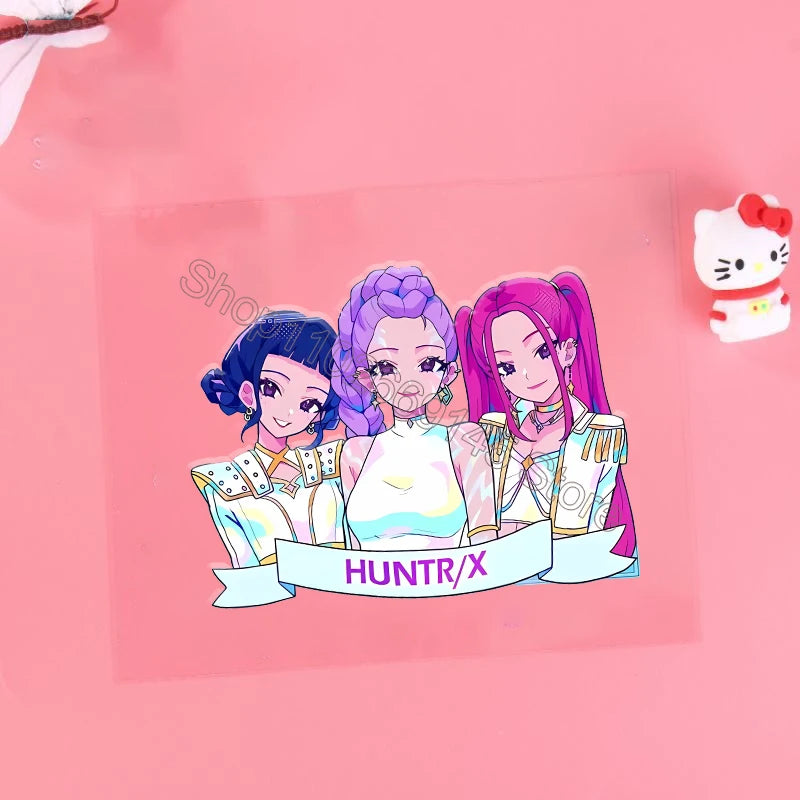 Kpop Demon Hunter Cartoon 3D Transfer Sticker UV DTF Stickers Kawaii Water Cup Water Bottle Lunch Box DIY Waterproof Sticker