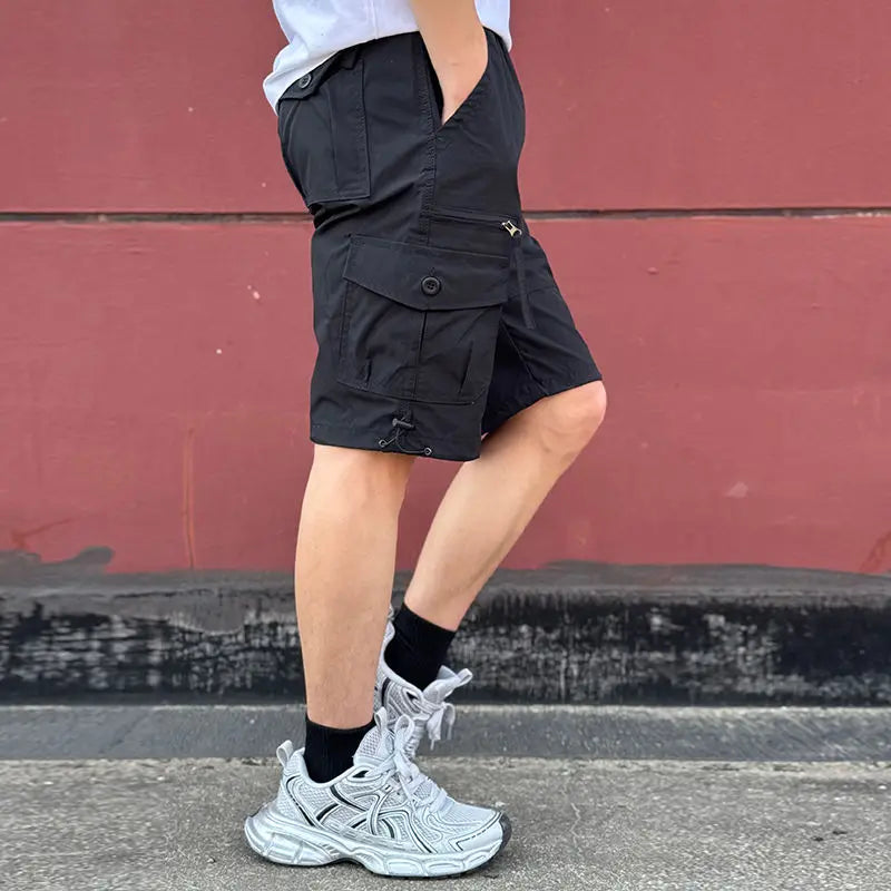 Short Pants for Men with Zipper Cotton Solid Pockets Mens Cargo Shorts Designer Casual Nylon Harajuku Loose Beautiful Popular