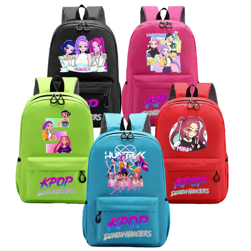 KPop Demon Hunters School Bag Student Large Capacity Laptop Backpack K-Pop DemonHunter Fans Gift Girls Knapsack Travel Backpacks