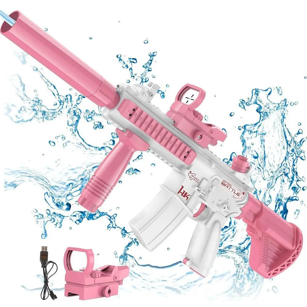 New Water Gun Electric Pistol Shooting Toy Full Automatic Outdoor Beach Gun Summer Water Beach Toy Play The Drum Magazine