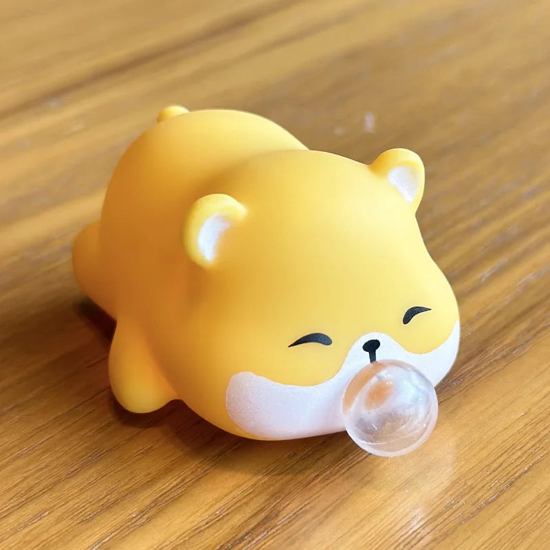 Cute Animals Pinch Toy Spit Bubble Funny Relax Ball Sensory Fidget Toy Cartoon Puppy Capybara Panda Squeeze Ball Toy Kids Gift