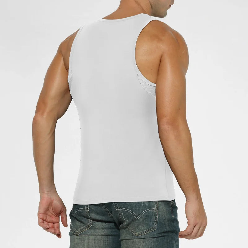 2PCSA comfortable and breathable vest man, a halter top, hurdling, short-sleeved young man, sports running, sleeveless T-shirt,