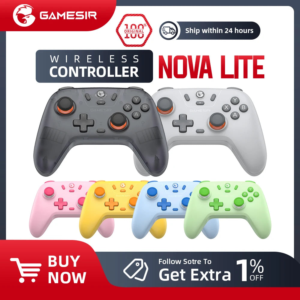 GameSir T4 Nova Lite  Wireless Bluetooth Controller with Hall Effect for Nintendo Switch iPhone Android Phone PC New Color