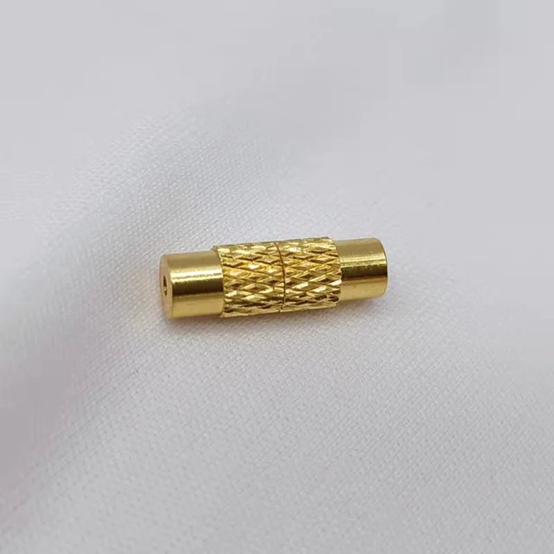 10pcs/20pcs Knurled Screw Clasps Copper Plated – Threaded Spiral Locking Closures for Pearl Necklaces & Bracelets