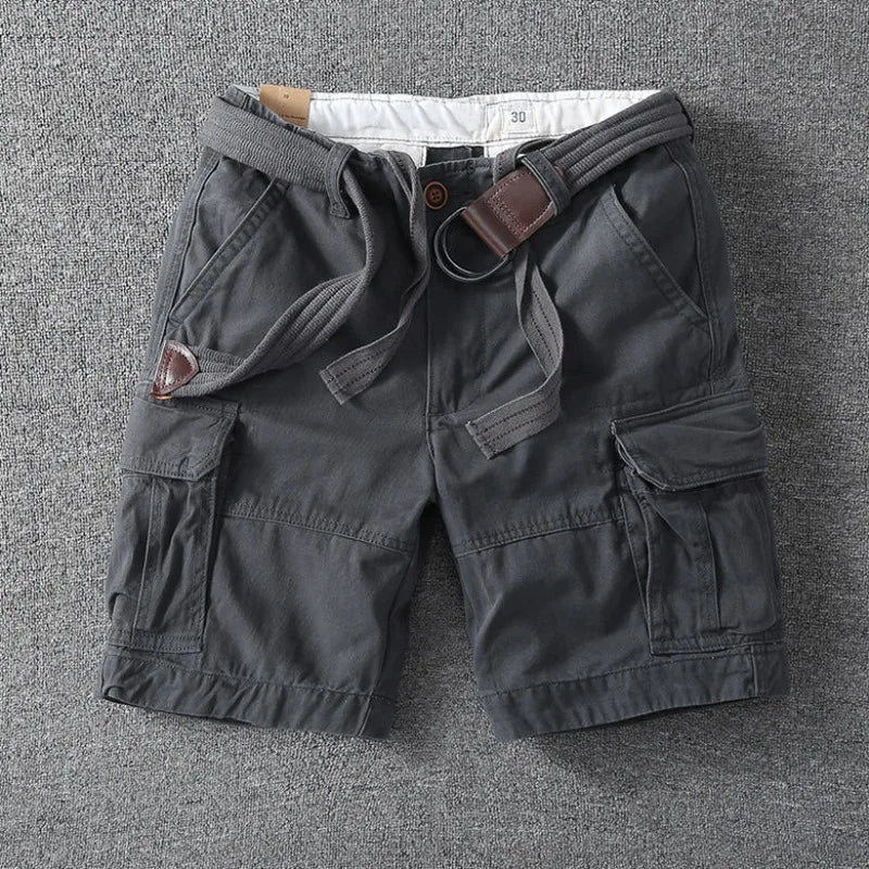 Male Short Pants with Pockets Solid Baggy Men's Cargo Shorts Vintage Y2k Nylon Streetwear Japanese Street Style Popular New In