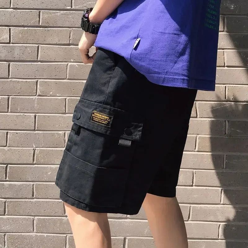 Multi Pocket Wide Baggy Mens Cargo Shorts Oversize Elastic Waist Solid Loose Big Size Short Pants for Men Hevy Whate New in Tall