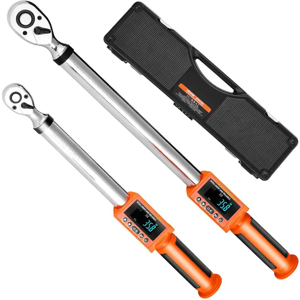 Digital Wrench Set 2 Pieces 1/2 Inch and 3/8 Inch Drive 72-Tooth Electronic Display Measurement Tool