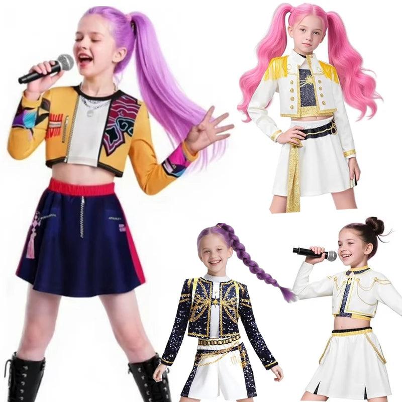 Anime Kpop Monster Hunter Costume Cosplay Girl Costume Demon Hunter Anime Children's Set 3D Printed Women's Halloween Costume