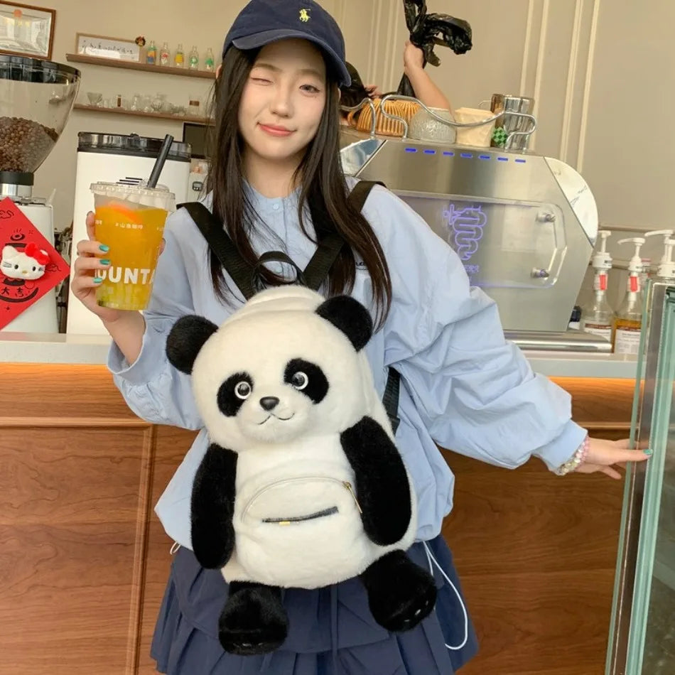 Toddler Girls Panda Back Pack Kids Receivable Doll Travel Backpack Raccoon Plush Backpack Chengdu Panda Base Doll Memorial
