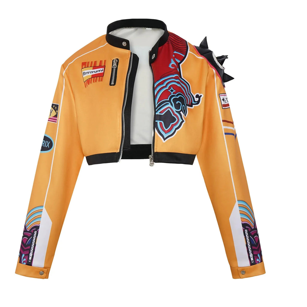 Anime KPOP Cosplay Demon Hunters Rumi Costume Coat Jacket Outfit For Girls Adult Women Halloween Carnival Masquerade Suit