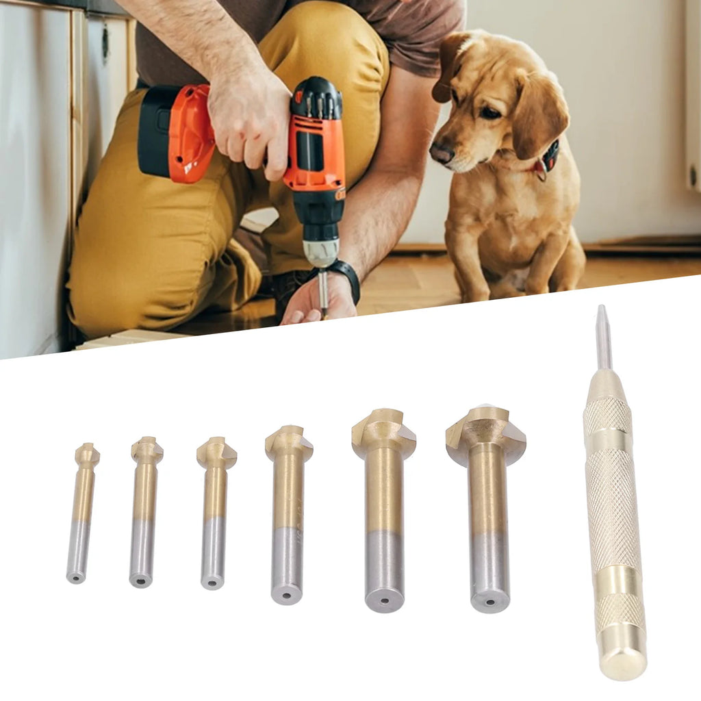 Countersink Center Punch Tool Counter Sinker Drill Bits Accurate 90 Degree Point for Reaming for Chamfering for Wood Drilling