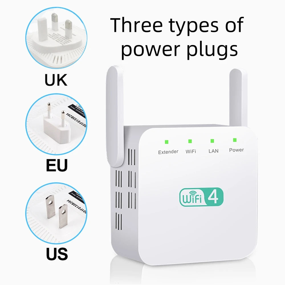 300Mbps WiFi Repeater Router 2.4G Access Point Ap Broadband Wireless Booster Long Range Amplifier Network Extender for Home