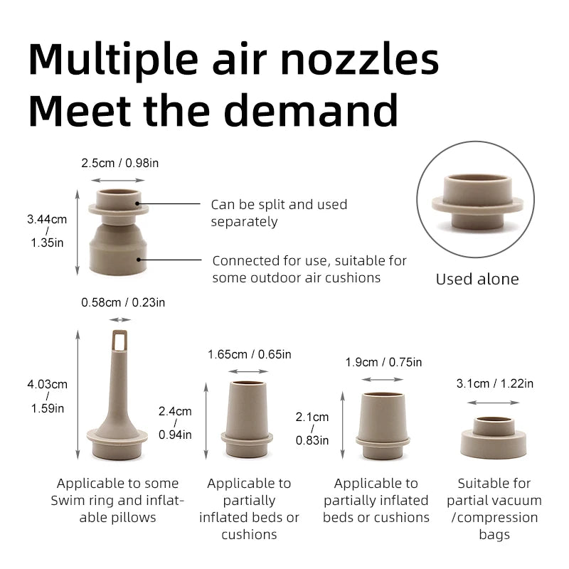 PACOONE Wireless Inflation Pump Portable Outdoor Mini Air Compressor Air Cushion Bed Swim ring Multi function Air Pump