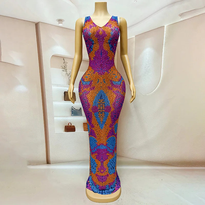 Diamond Party Photo Dress Workplace Company Annual Meeting Performance Talent Live Stream Nightclub Bar Dancing Holiday Vestidos