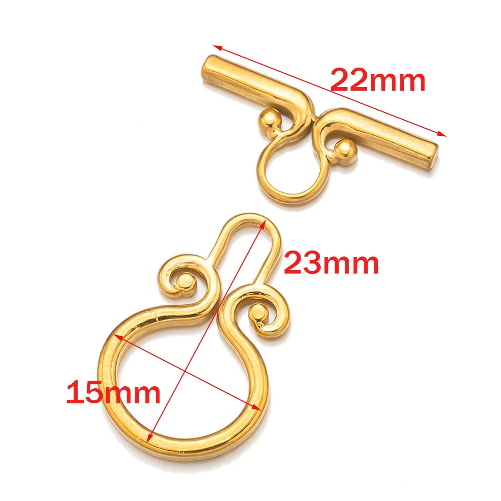 4Sets Stainless Steel Round OT Clasp End Buckle For DIY Necklaces Bracelets Jewelry Making Supplies Accessories Parts Components