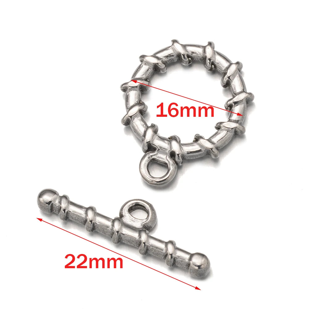 4Sets Stainless Steel Round OT Clasp End Buckle For DIY Necklaces Bracelets Jewelry Making Supplies Accessories Parts Components