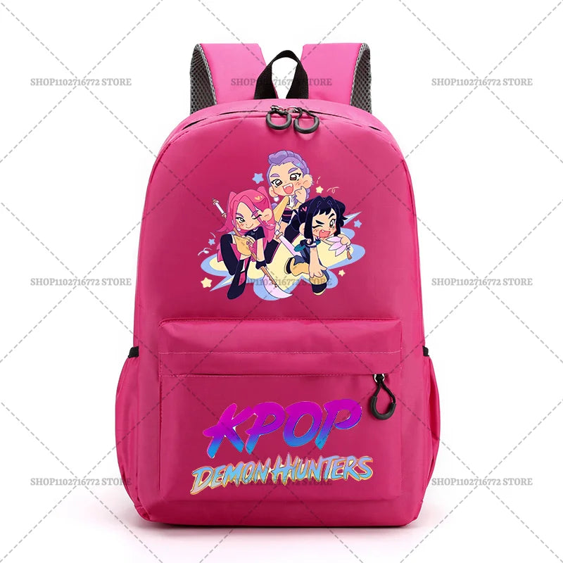 KPop Demon Hunters School Bag Student Large Capacity Laptop Backpack K-Pop DemonHunter Fans Gift Girls Knapsack Travel Backpacks