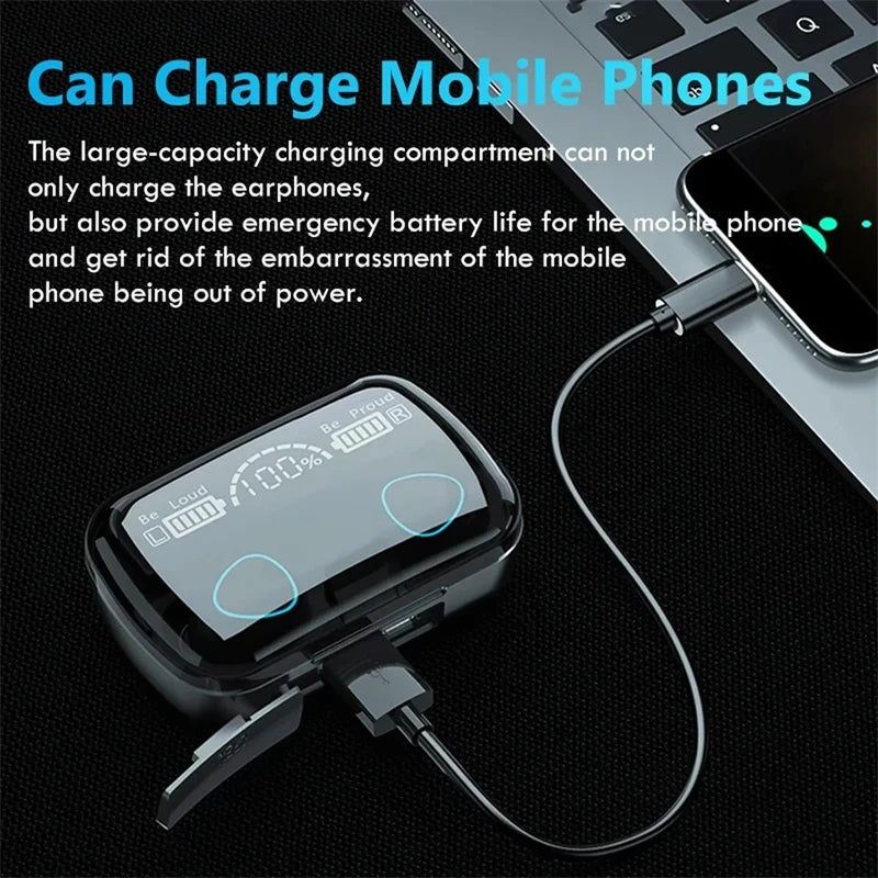 Bluetooth headset M10 hands-free LED Dispay headset Bluetooth HiFi stereo music wireless earplug waterproof game headset