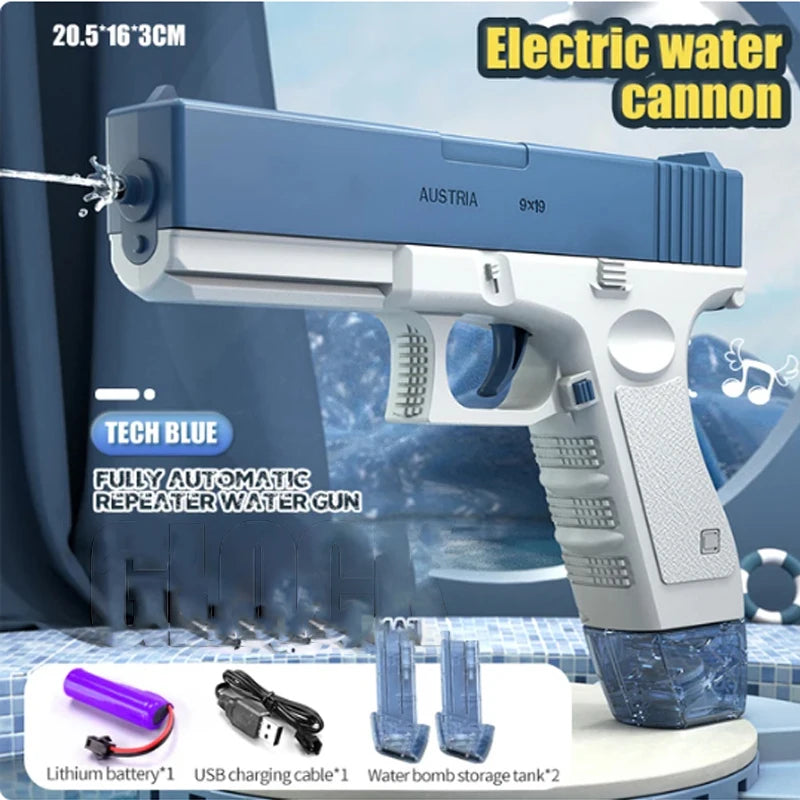 New Water Gun Electric Pistol Shooting Toy Full Automatic Outdoor Beach Gun Summer Water Beach Toy Play The Drum Magazine