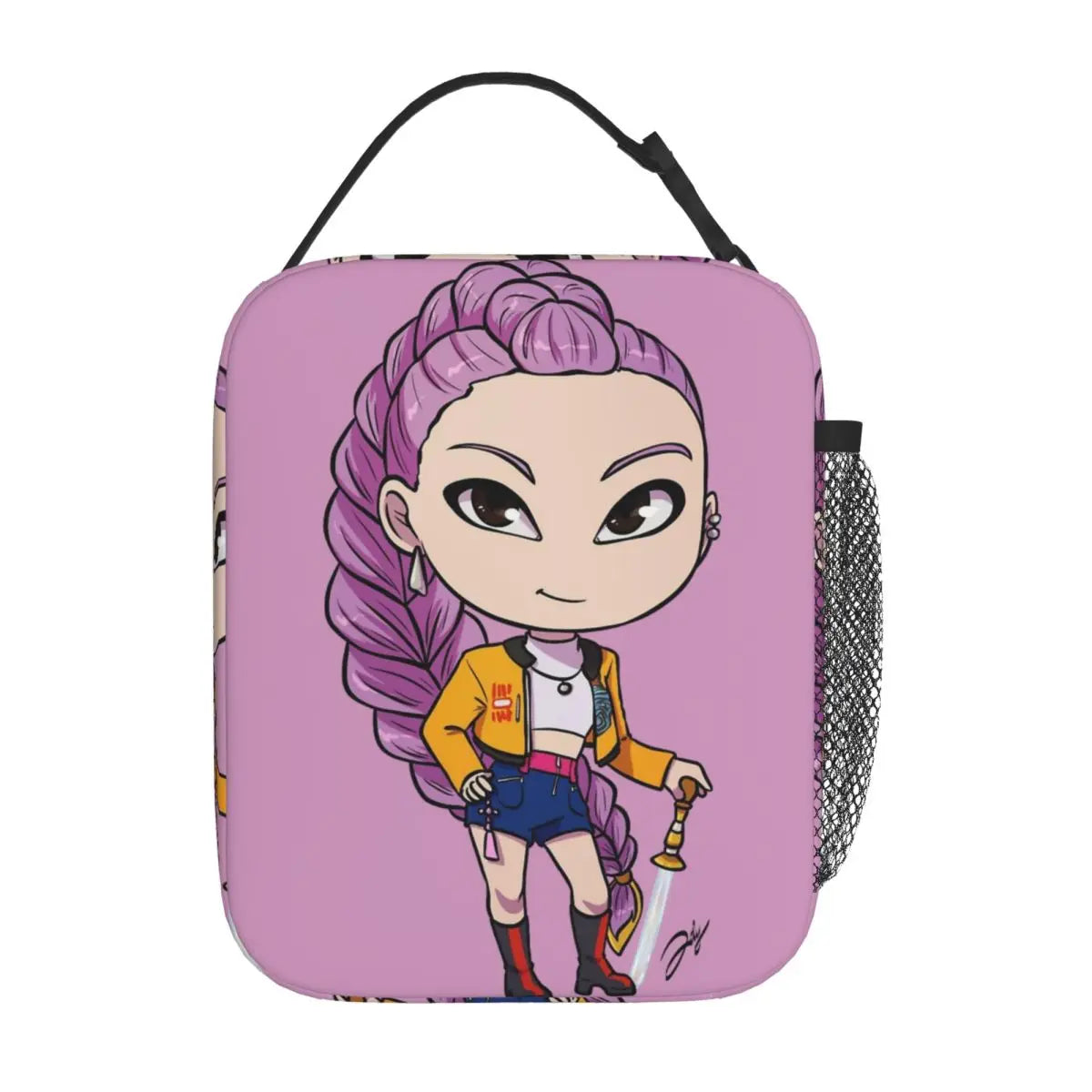 KPop Demon Hunters Anime Lunch Bag Picnic Lunch Box For Women Casual Graphic Thermal Lunch Bags Oxford Portable Cooler Bag