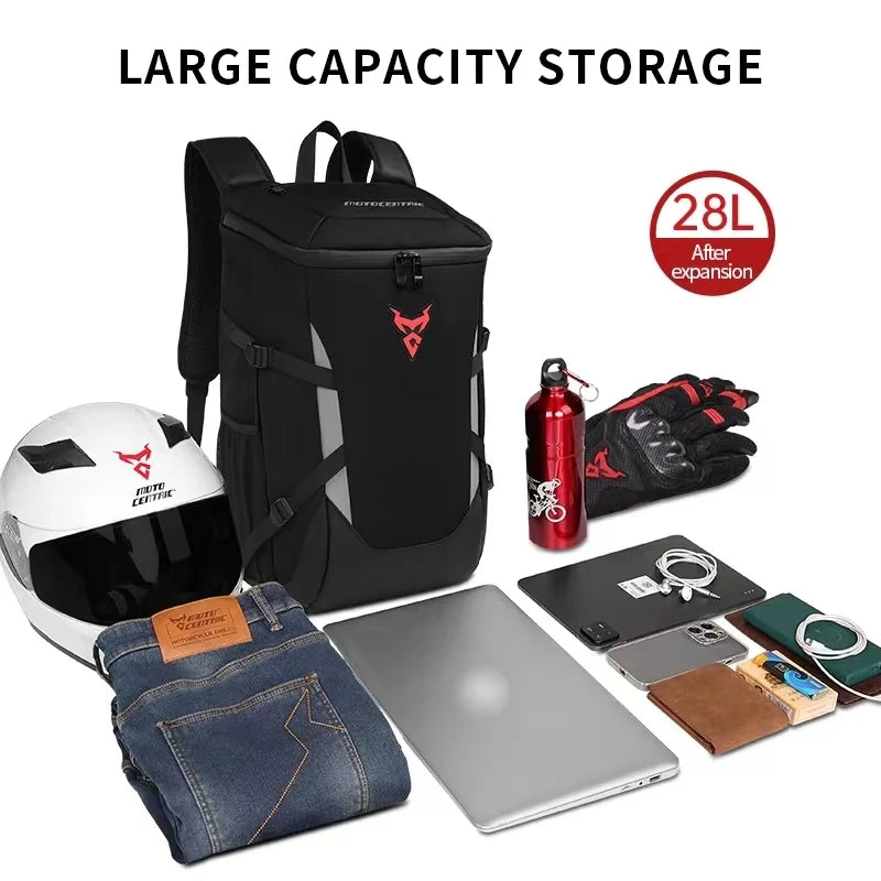Waterproof Motorcycle Backpack Outdoor Sports Moto Biker Cycling Riding Helmet Backpack Reflective Business Travel Laptop Bag