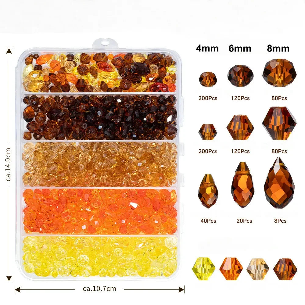 Bracelets Making Kit Glass Crystal Beads Kit for Jewelry Making Assorted Crystal Beads for Jewelry DIY Crafts or Home Ornaments