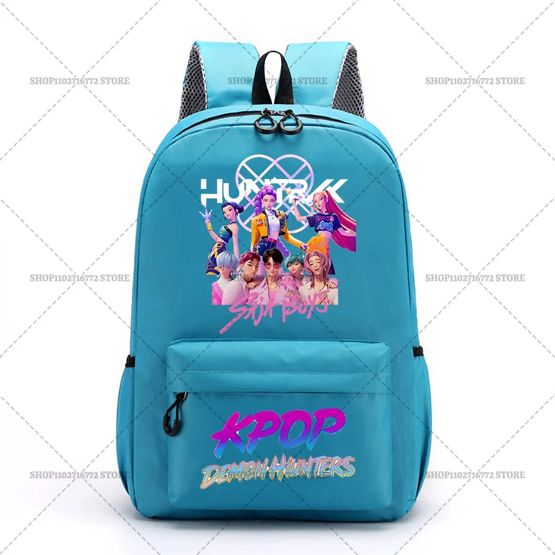 KPop Demon Hunters School Bag Student Large Capacity Laptop Backpack K-Pop DemonHunter Fans Gift Girls Knapsack Travel Backpacks