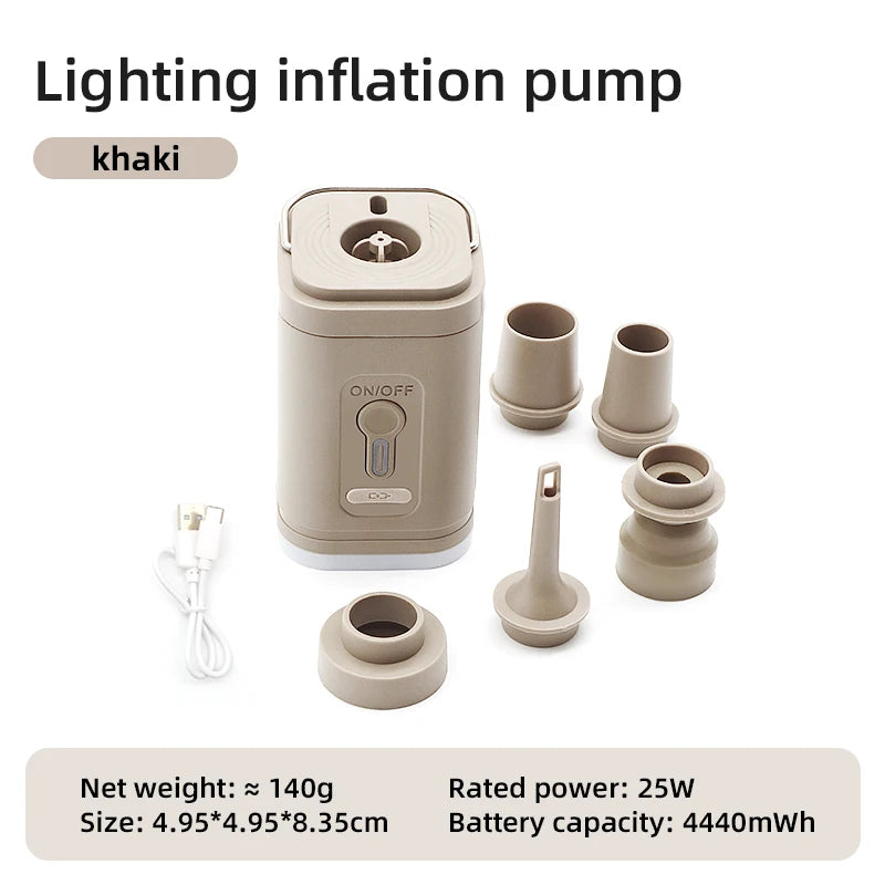 TARKA 1pcs Mattress Air Pump Air Compressor 2 in 1,  Lightweight Inflating Pump with Camplight, Hiking Travel Must Have Supplies
