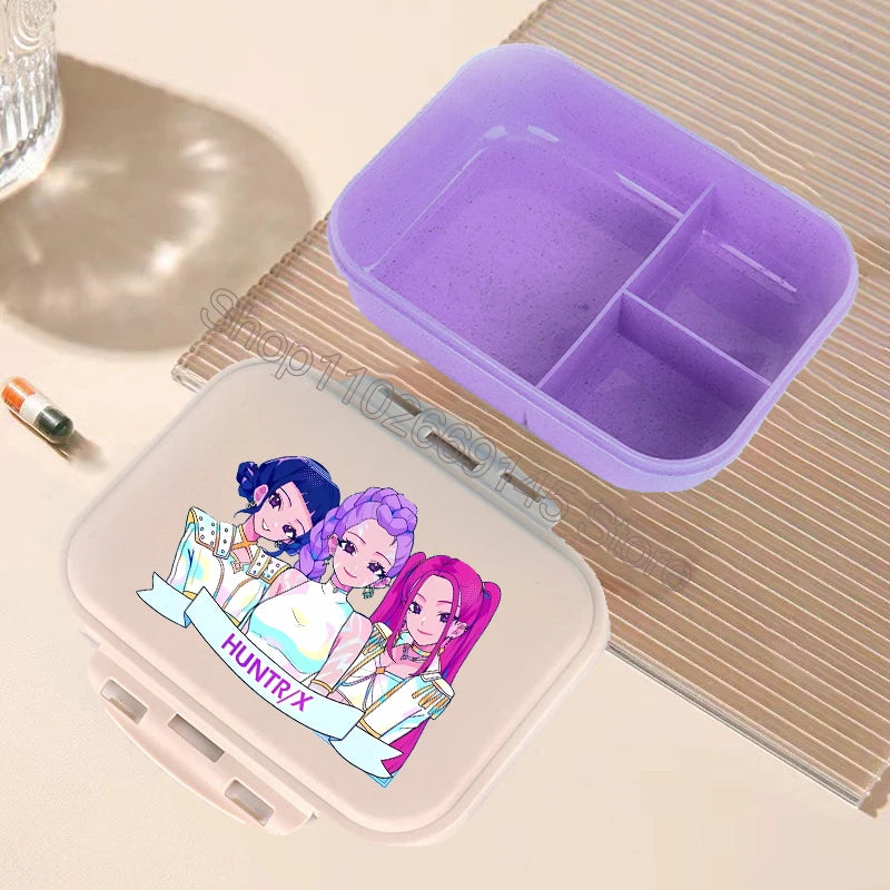 K Pop Demon Hunters Lunch Box Kawaii Cartoon Bento Lunch Box Kids Girls Large Capacity Food Storage Containers Birthday Gifts