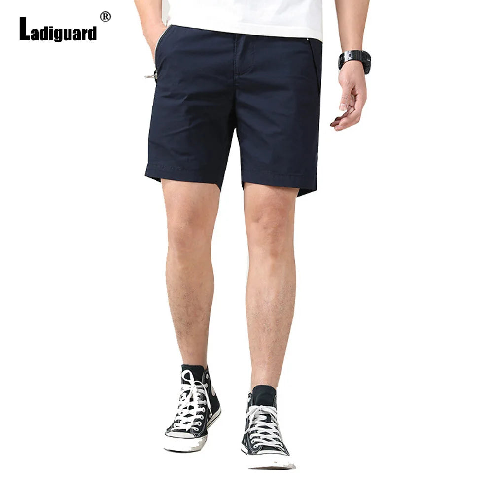 European 2024 Stylish simplicity Men Fashion Zipper Pockets Shorts Men's Cargo Bottom Royal Blue Casual Classic Basic Shorts New