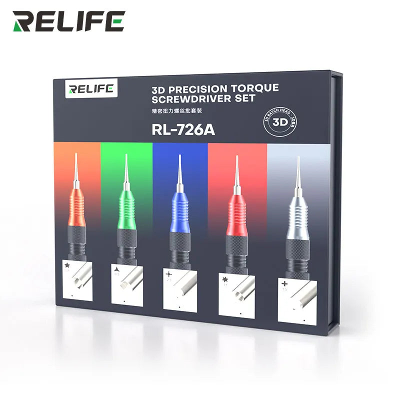 RELIFE RL-726 3D Precision Torque Screw Driver Anti Slip Teeth Screwdriver For iPhone Android phone Disassembly Repair Tools