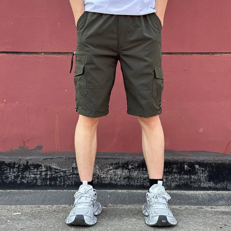 Short Pants for Men with Zipper Cotton Solid Pockets Mens Cargo Shorts Designer Casual Nylon Harajuku Loose Beautiful Popular