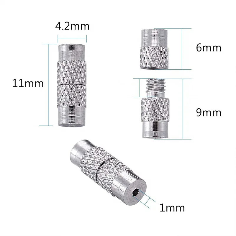 10pcs/20pcs Knurled Screw Clasps Copper Plated – Threaded Spiral Locking Closures for Pearl Necklaces & Bracelets