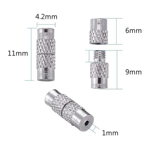 10pcs/20pcs Knurled Screw Clasps Copper Plated – Threaded Spiral Locking Closures for Pearl Necklaces & Bracelets