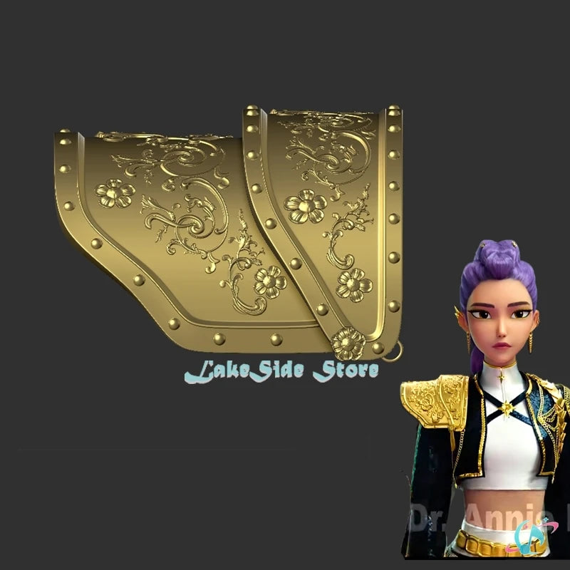 Rumi Shoulder Armor Golden Colour PLA Prop Kpop Demon Hunter Cosplay HUNTRX Printed Accessories Decor Halloween Party Stage Suit