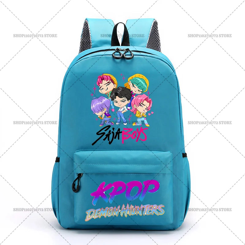 KPop Demon Hunters School Bag Student Large Capacity Laptop Backpack K-Pop DemonHunter Fans Gift Girls Knapsack Travel Backpacks