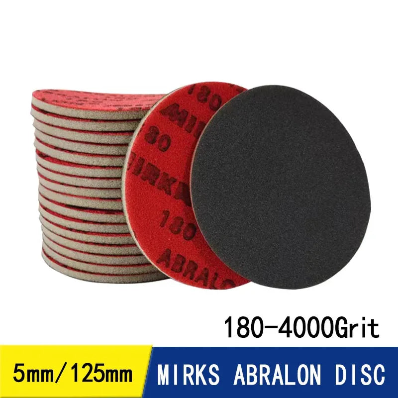 Mirka Abralon 5Inch 125mm  180-4000 Grit Sponge SangdingDiscs Foam Hook  Loop Sandpaper Flexibly Polish Plane For Car Paint Glas